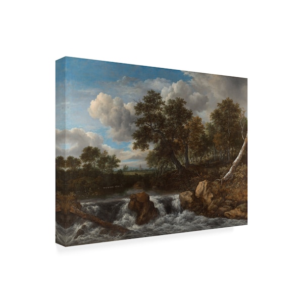 Van Ruisdael 'Landscape With Waterfall' Canvas Art,14x19